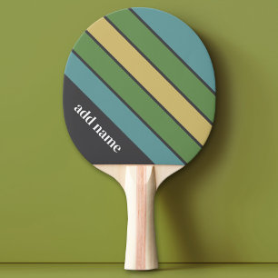Retro rand mönster grått blue grönt - anpassat nam pingisracket