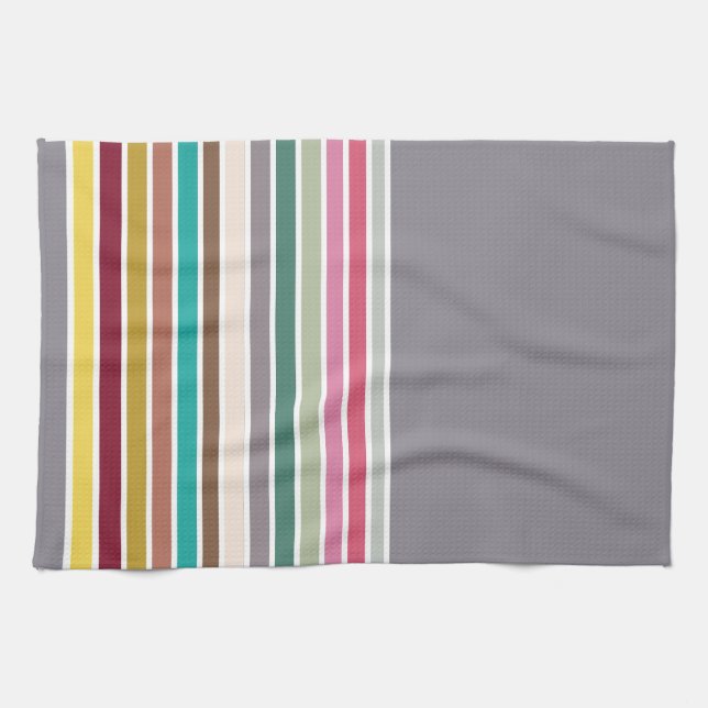 Retro Rand Mönster Kitchen Towel Kökshandduk (Horisontell)