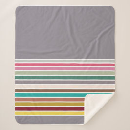 Retro Rand Mönster Sherpa Blanket