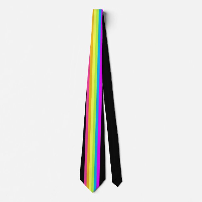Retro Rand Neck Tie (Black & Neon Multi) Slips (Framsida)