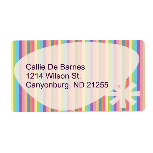 Retro Rand Roligt Vintage  Färgfull Mönster Fraktsedel (Framsidan)