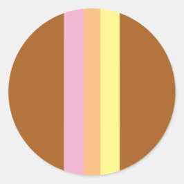 Retro Rand Round Stickers (Orange Multi) Runt Klistermärke