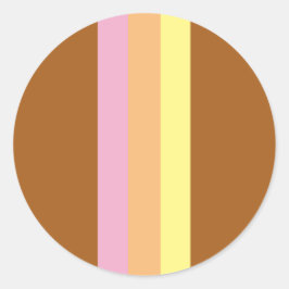 Retro Rand Round Stickers (Orange Multi) Runt Klistermärke