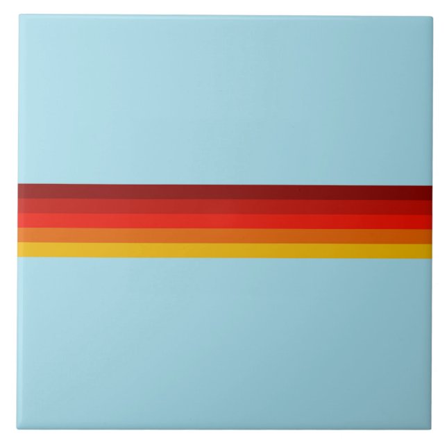 Retro Rand Snyggt Linjer Stripe 70s 80s-design Kakelplatta (Framsidan)