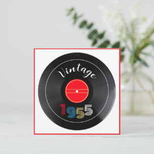 Retro Rand Vinyl Record 1955 70 Birthday Inbjudningar