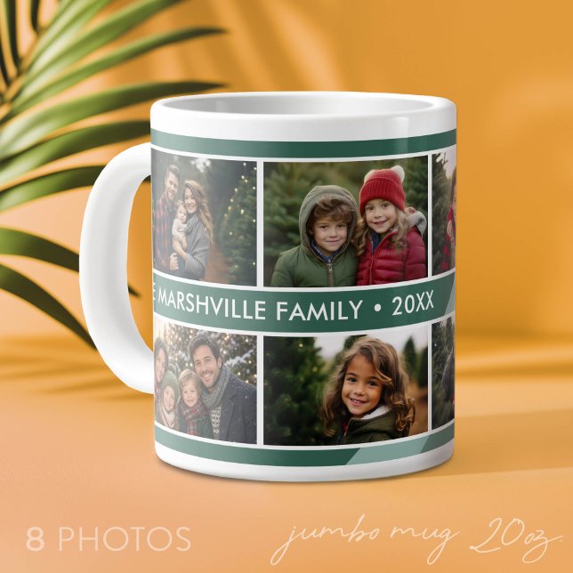 Retro-ränder - 8 fotosammanställning jumbo mugg (Custom Photo Mug on a Jumbo Size Cup)