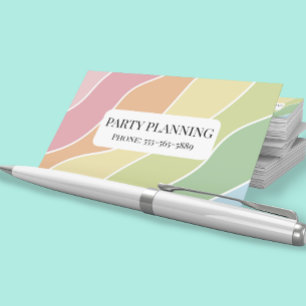 Retro Ränder Pastell Regnbåge Minimalistisk  Visitkort