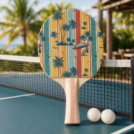 Retro Ränder Tropiska Palmer Pingisracket