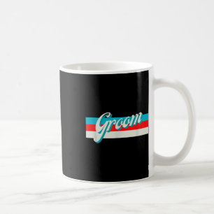 Retro randig brudgum best man Engagerad bröllop br Kaffemugg