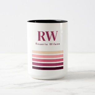 Retro-randig Chic Monogram Kaffe kopp