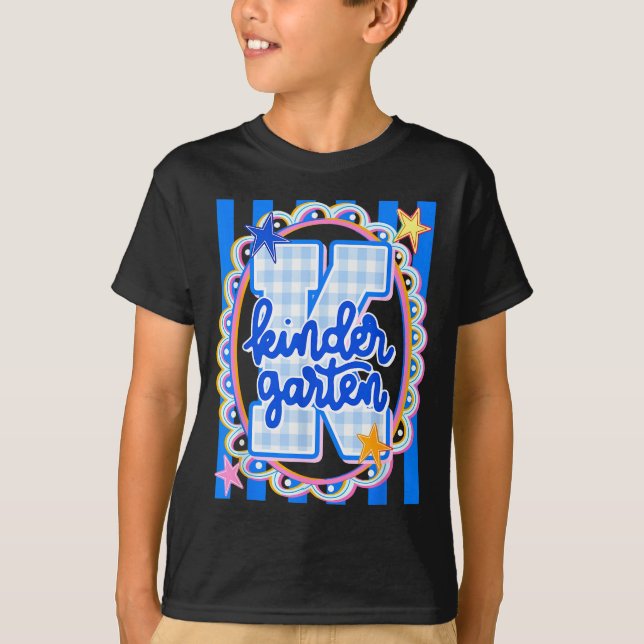 Retro randig förskollärare elev tillbaka till t shirt (Framsida)