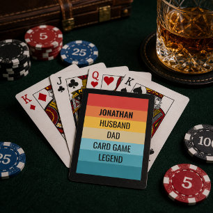 Retro randig kortspel Legend anpassat namn Casinokort