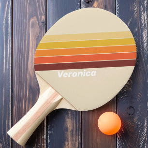 Retro Randig med namn Pingisracket