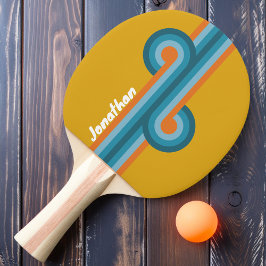 Retro Randig Ögla med Namn Pingisracket