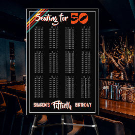 Retro randig sittplatsskylt för femtioårsfirande fototryck