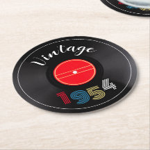 Retro-randig vinylskiva 1954 70-årsdag