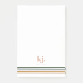 Retro randiga monogram med stil post-it block