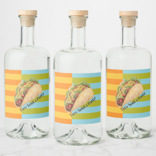 Retro-randiga Taco 'bout a Party Spritflaskor Etikett