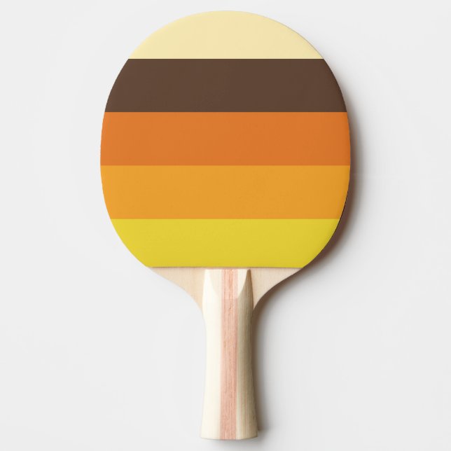 Retro randigt färgmönster för 70-tal pingisracket (Framsidan)