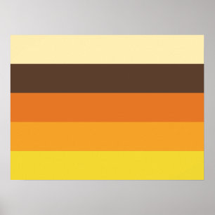 Retro randigt färgmönster för 70-tal poster