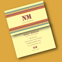 Retro-randigt monogram-visitenkort