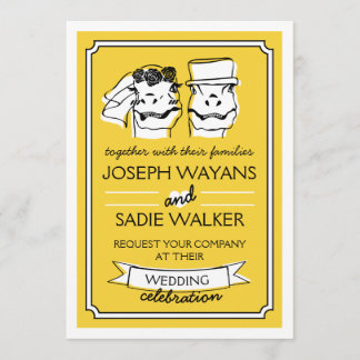 Retro Raptor Wedding-inbjudan Inbjudningar