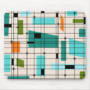 Retro raster & Starbursts Mousepad Musmatta