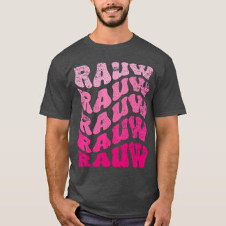 Retro Rauw Förnamn Personlig Rauw Groovy Vin T Shirt