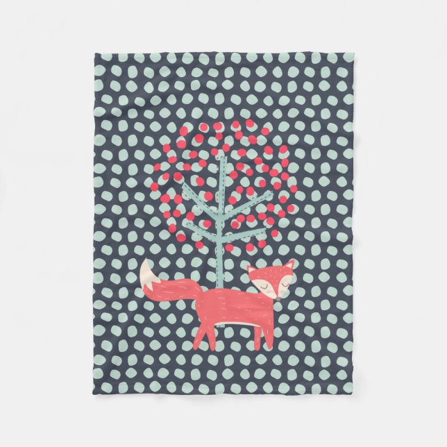 Retro räv fleecefilt (Framsidan)