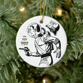 Retro Ray Gun Man Ornament