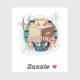 Retro Reading är min Superpower Bookish-fästare Klistermärken