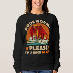Retro Reading Bookworm, Im A Bok Dragon T Shirt