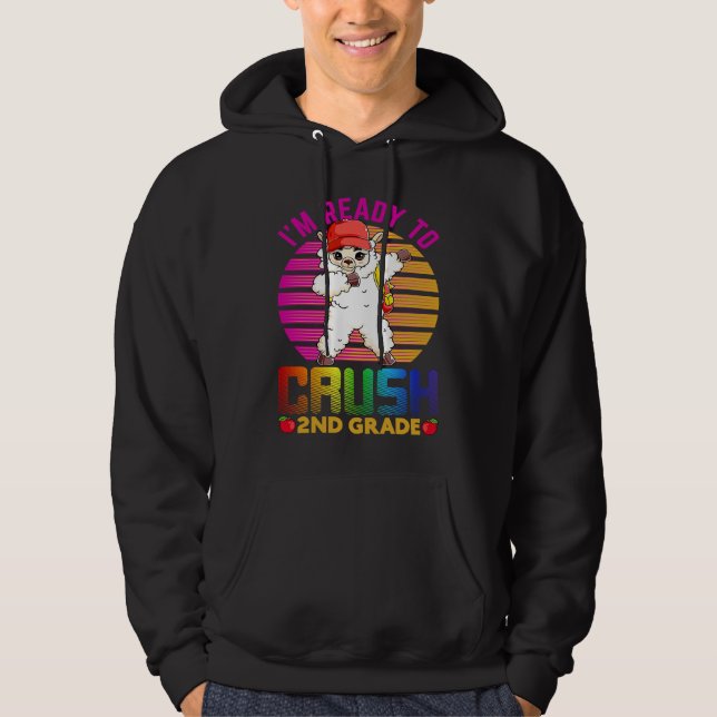 Retro Ready To Crush 2nd Grade Back To School Dabb Hoodie (Framsida)