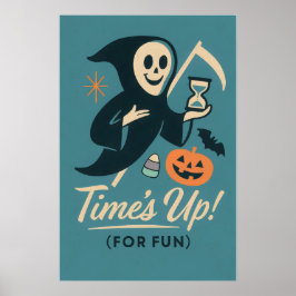 Retro Reaper Halloween Art Poster