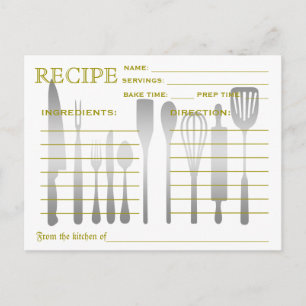 Retro Recept Card-färgfull, strimlad Vykort