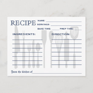 Retro Recept Card med Verktyg i köket Vykort