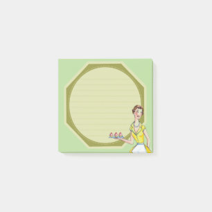 Retro receptingredienser noterar post-it block