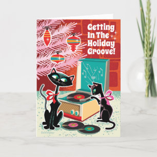 Retro Record Player-julkort Helgkort