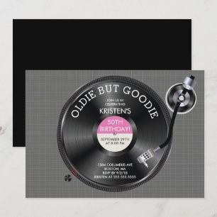 Retro Record Turntable Födelsedagsfest inbjudan