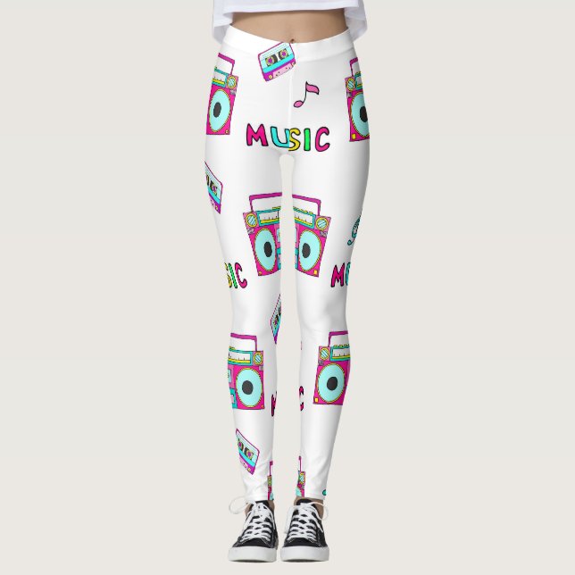 Retro Recorder band sömlöst Leggings (Framsida)