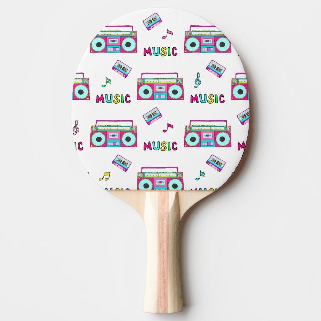 Retro Recorder band sömlöst Pingisracket (Framsidan)
