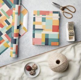 Retro Rectangles Abstrakt Mid Century Modern Presentpapper