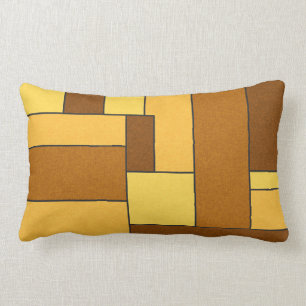 RETRO RECTANGLES BROWN GULT ORANGE MÖNSTER TEM LUMBARKUDDE