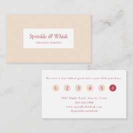 Retro Red And Cream Heart Stripes Bakery Loyalty  Visitkort