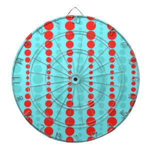 Retro Red and Turcos Dots Dart Board Piltavla