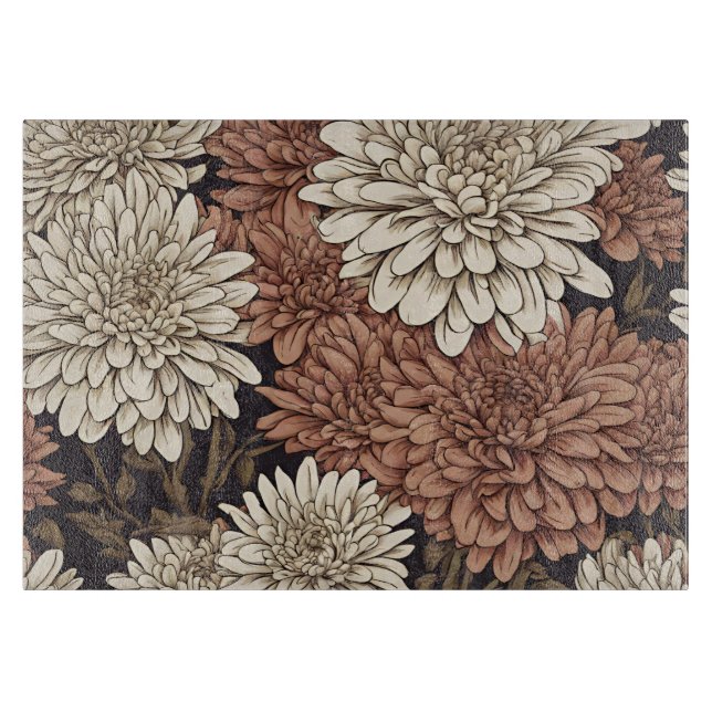 Retro Red and White Chrysanthemums (Framsidan)