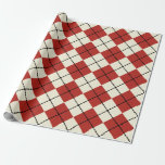 Retro Red Argyle Gift Wrapping Papper Presentpapper<br><div class="desc">Röda och kräm argyle ge som slår in den pappra reflektorn stil. Designen kommer från originalteckningen.</div>