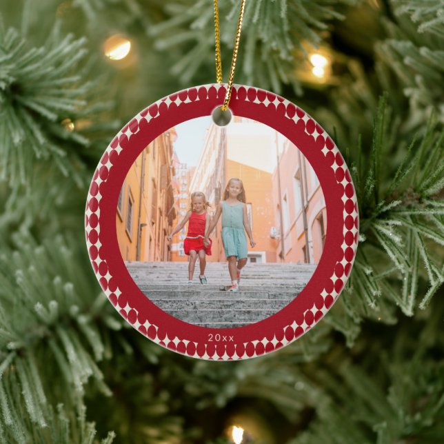 Retro Red Baubles 2023 Fotojul Julgransprydnad Keramik (Träd)