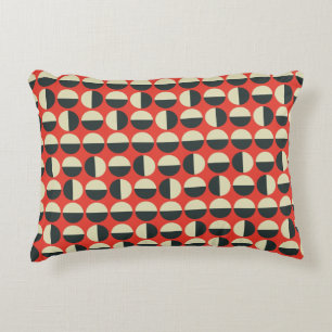 Retro Red Black Beige Polka Dot 60 Mönster Prydnadskudde