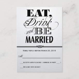 Retro Red-Black White Eat Drink Married OSA Kort